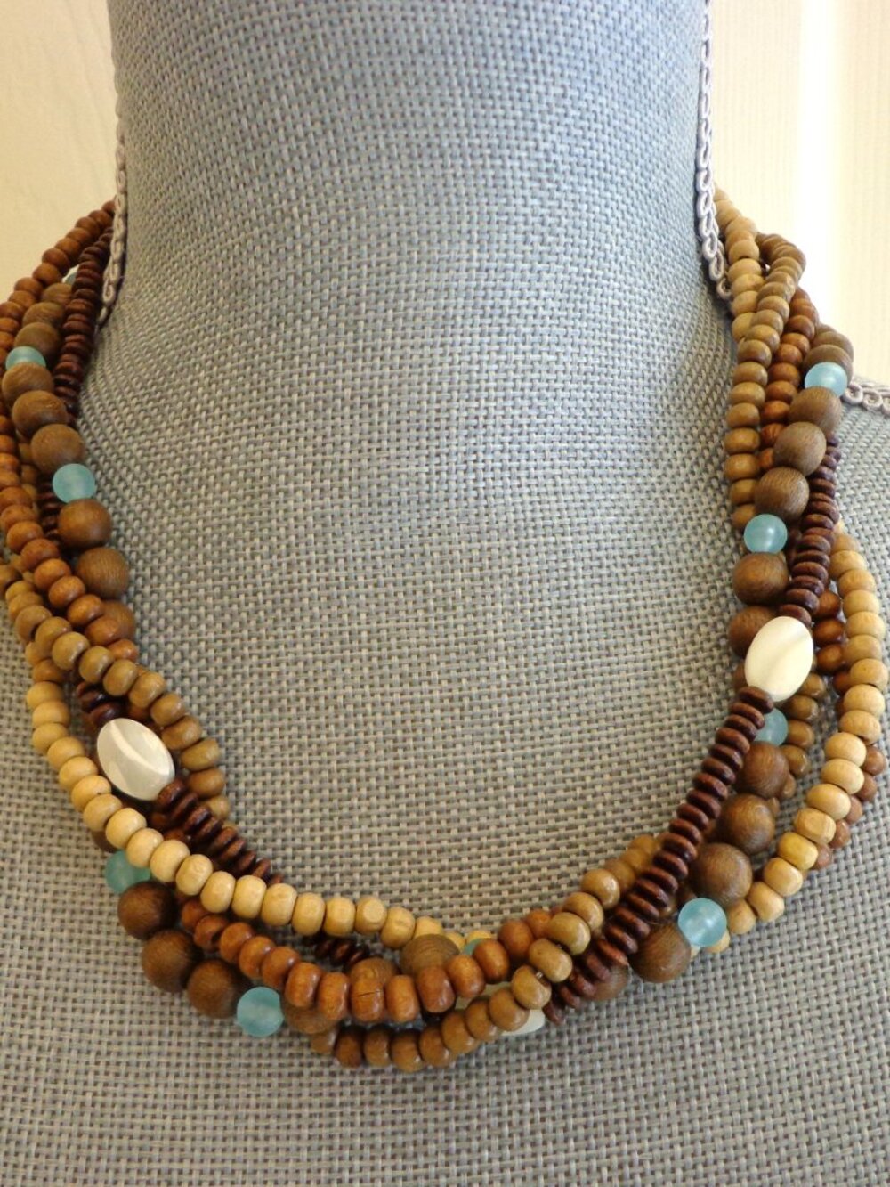 Sonoma 2 PC Set Multi Strand Beaded & Long Necklaces Southwestern Brown NEW